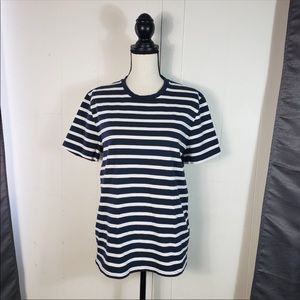 CLOSET CLEAROUT!EVERLANE heavyweight Navy White Stripe Organic Cotton Tee Medium